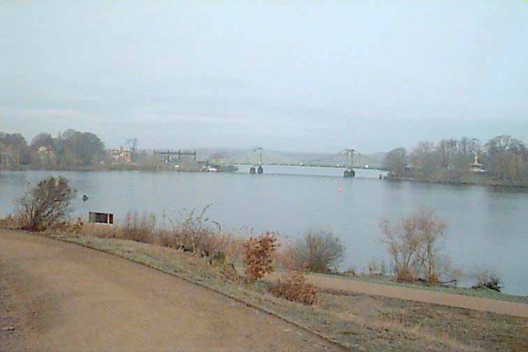 View from Babelsberg Castle of the  Glienicker Brücke.