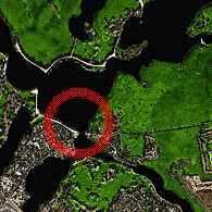 Satellite image of the Glienicke Brücke