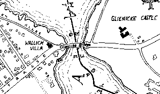 Map of the area around the Villa
