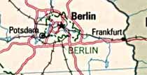 Map showing Potsdam next to Berlin