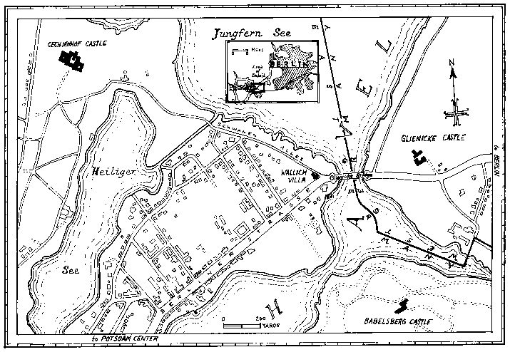 Map of the area around the Villa